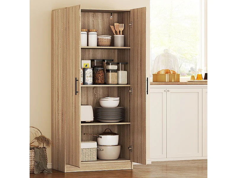 Credenza cucina con ante a chiusura ammortizzata dispensa cucina con 2 ripiani regolabili