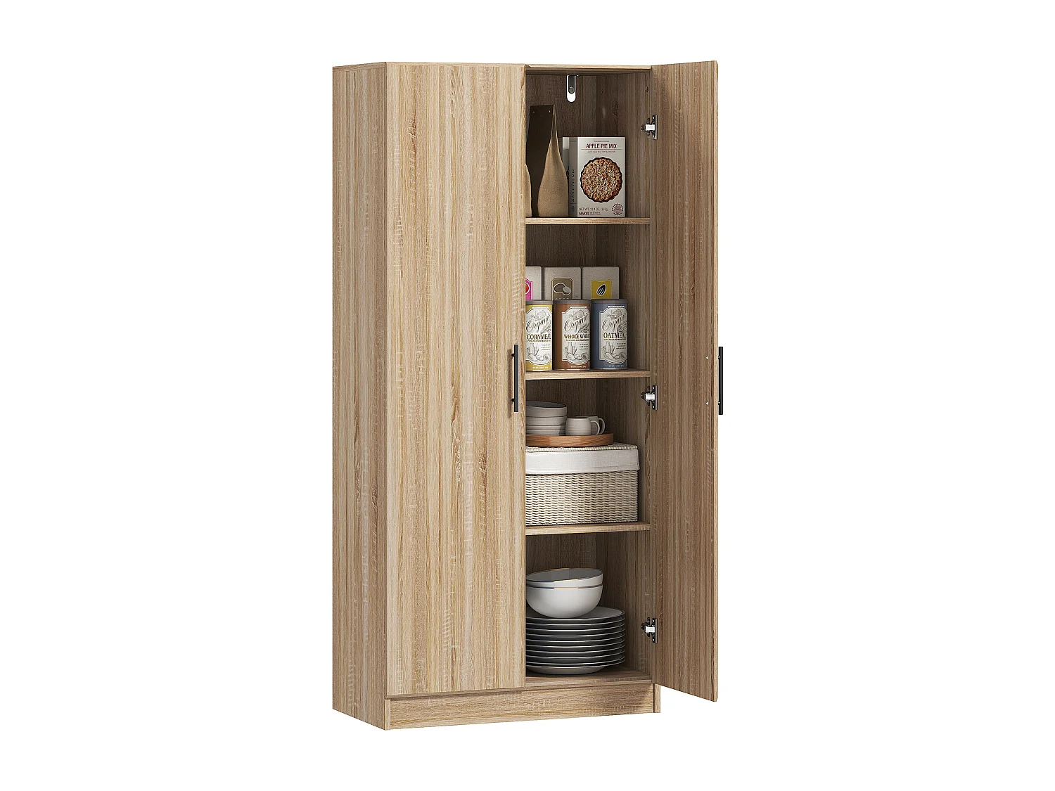 Credenza cucina con ante a chiusura ammortizzata dispensa cucina con 2 ripiani regolabili