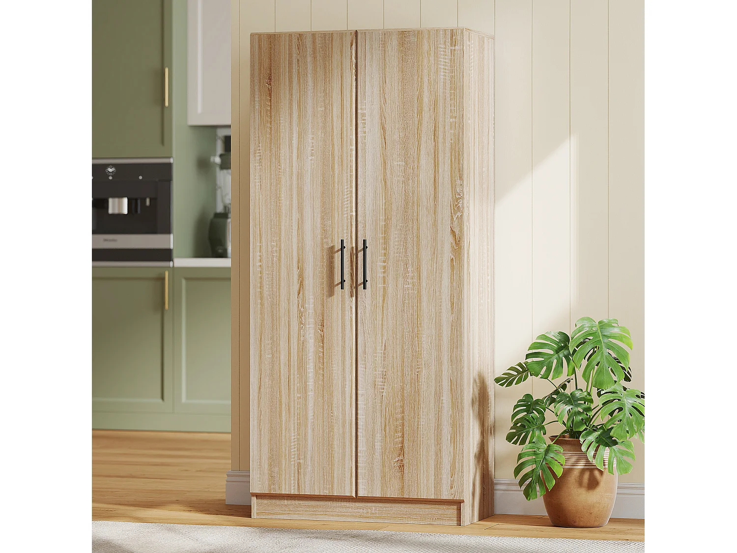 Credenza cucina con ante a chiusura ammortizzata dispensa cucina con 2 ripiani regolabili