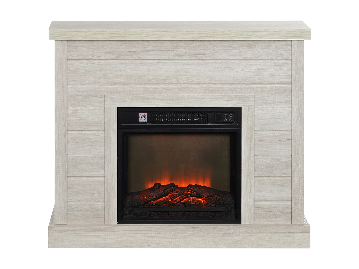 Camino elettrico 1800w con effetto fiamma a 3 intensità grigio chiaro