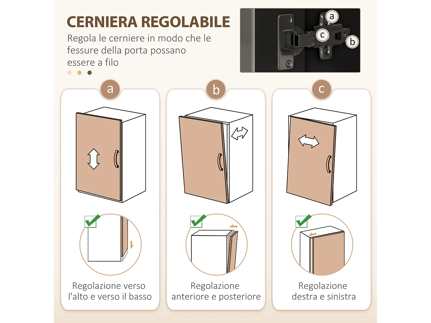 Credenza cucina con armadietti, 2 cassetti e piano portamicroonde