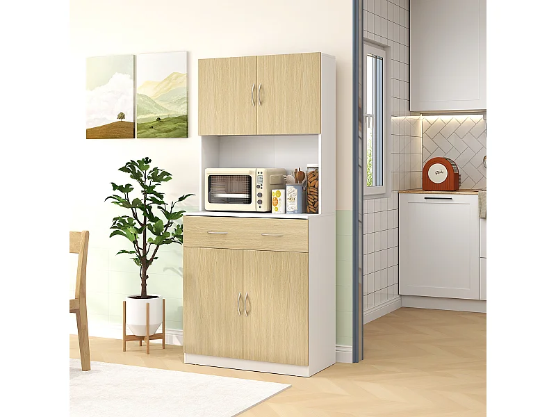Mobile cucina con armadietti e cassetto alto 180cm colore legno