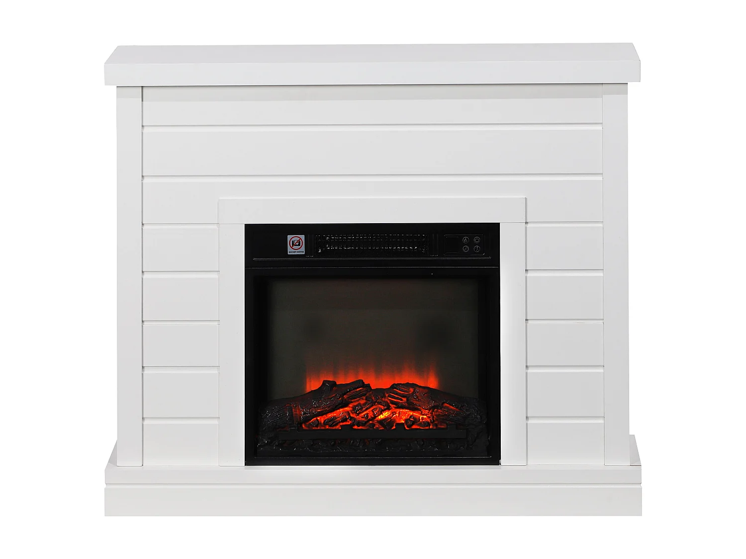 Camino elettrico 1800w con effetto fiamma a 3 intensità bianco