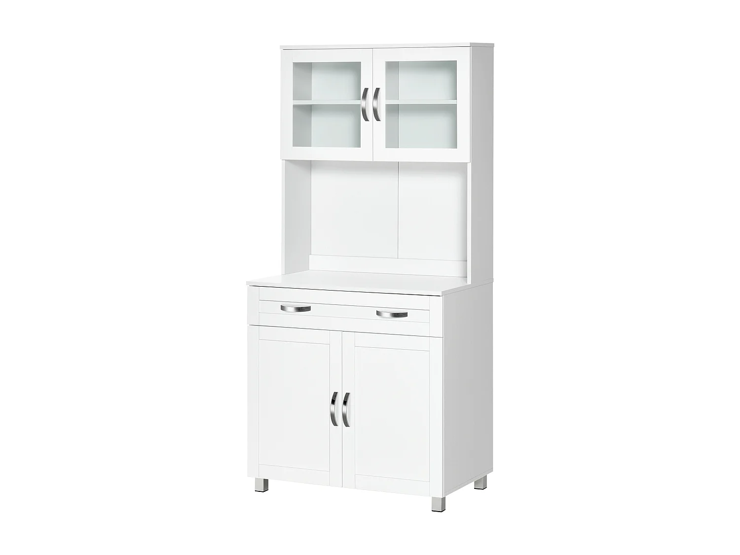 Credenza cucina alta con 2 armadietti piano portamicroonde e cassetto