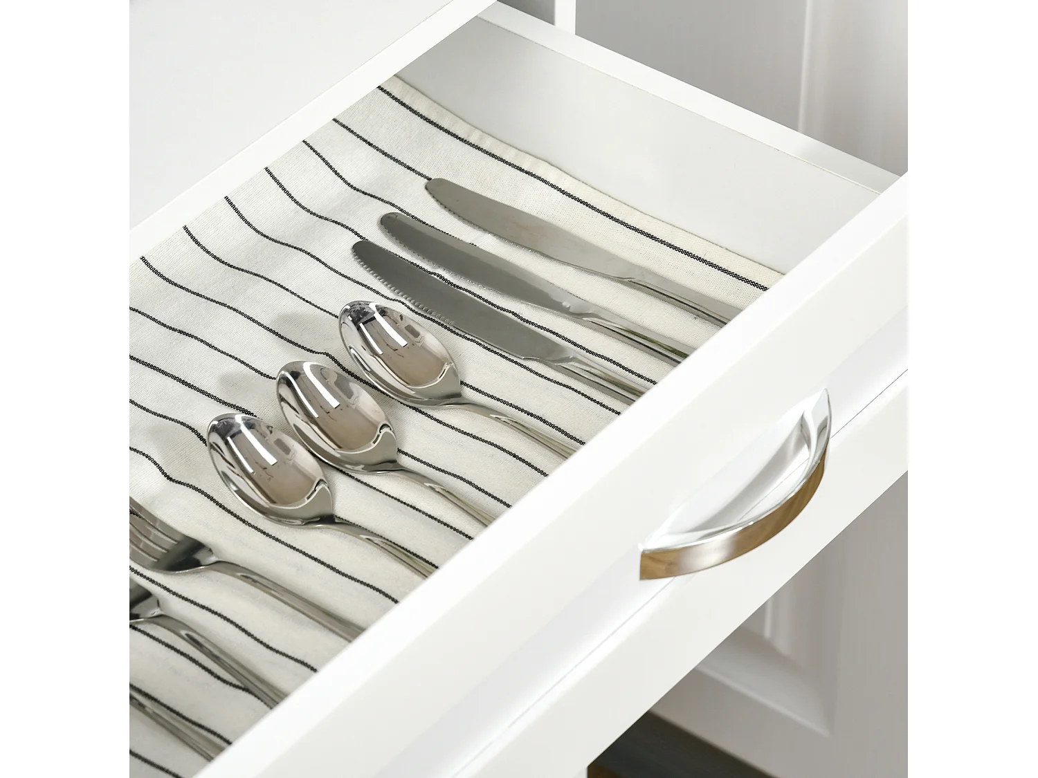 Credenza cucina alta con 2 armadietti piano portamicroonde e cassetto