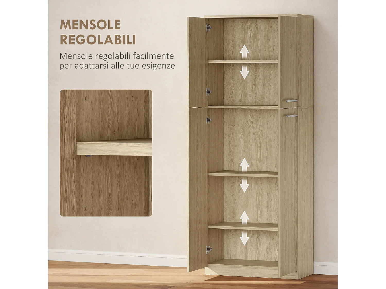 Credenza cucina mobile dispensa con 2 armadietti