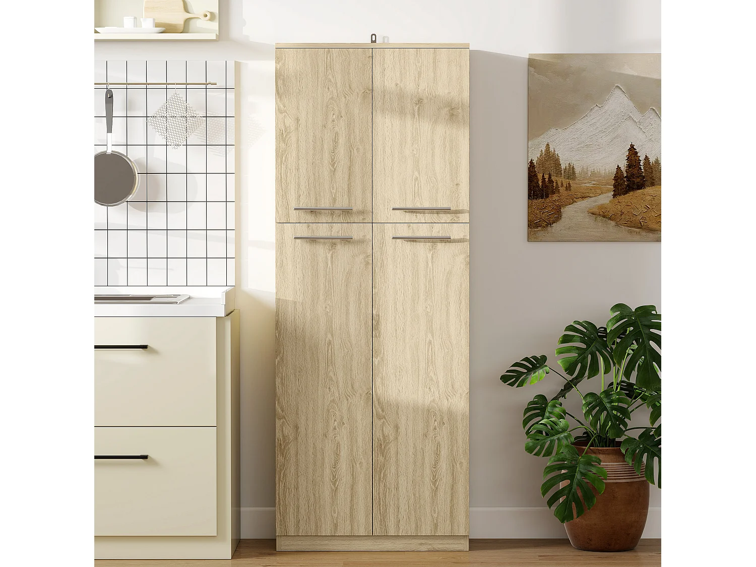 Credenza cucina mobile dispensa con 2 armadietti