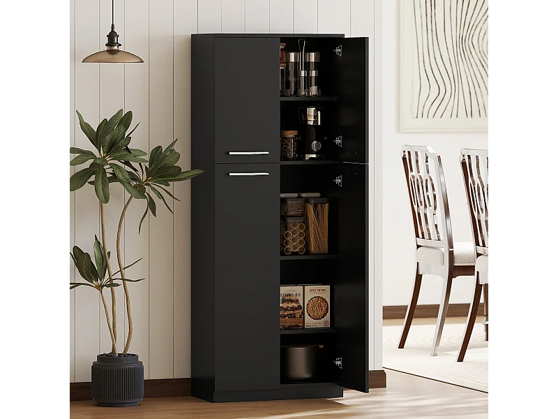 Credenza cucina, mobile dispensa con 2 armadiett