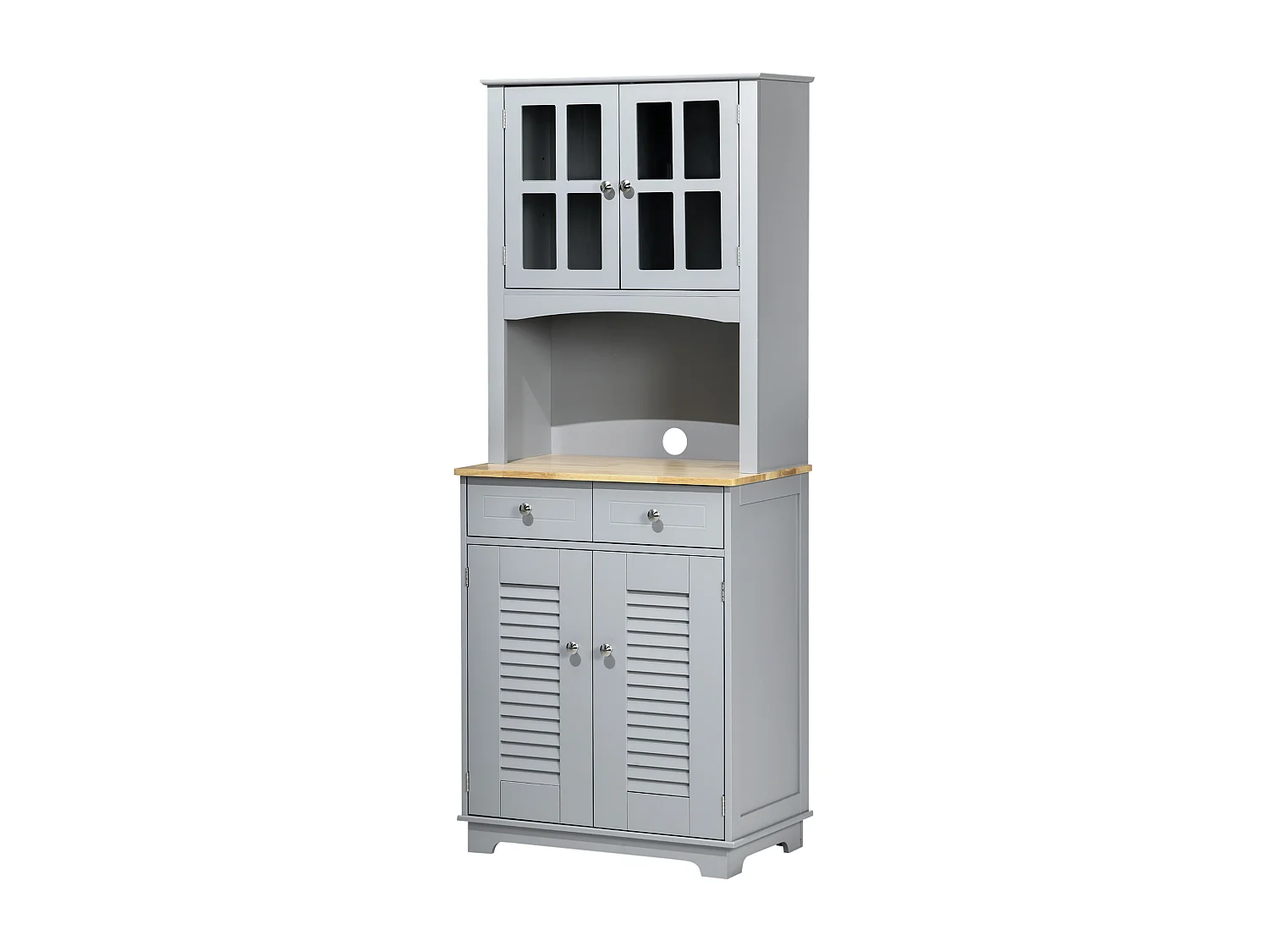 Credenza alta per cucina mobile buffet in legno grigio