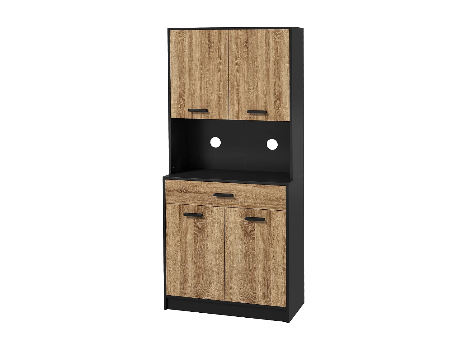 Credenza cucina 180 cm mobile dispensa con foro passacavi e piano portamicroonde