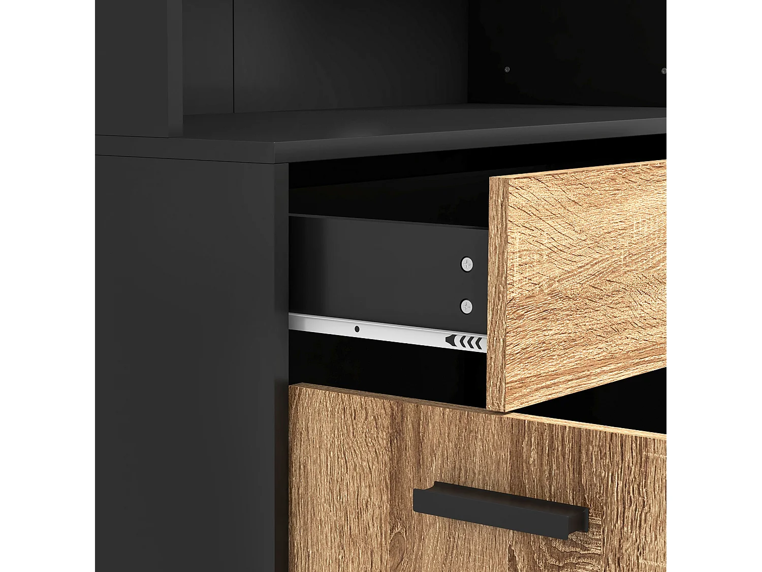 Credenza cucina 180 cm mobile dispensa con foro passacavi e piano portamicroonde