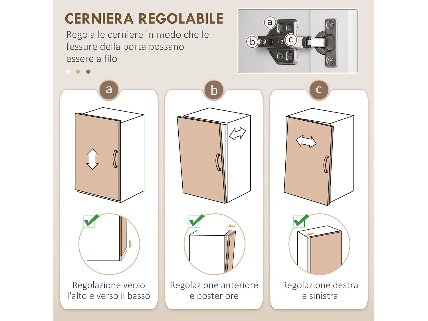 Credenza cucina alta mobile dispensa con 2 armadietti e cassetto grande