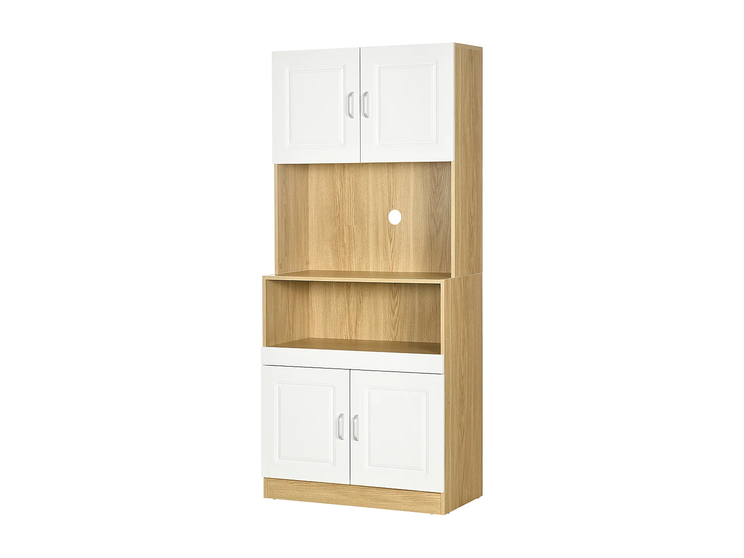 Mobile dispensa alto con armadietti e ripiano aperto