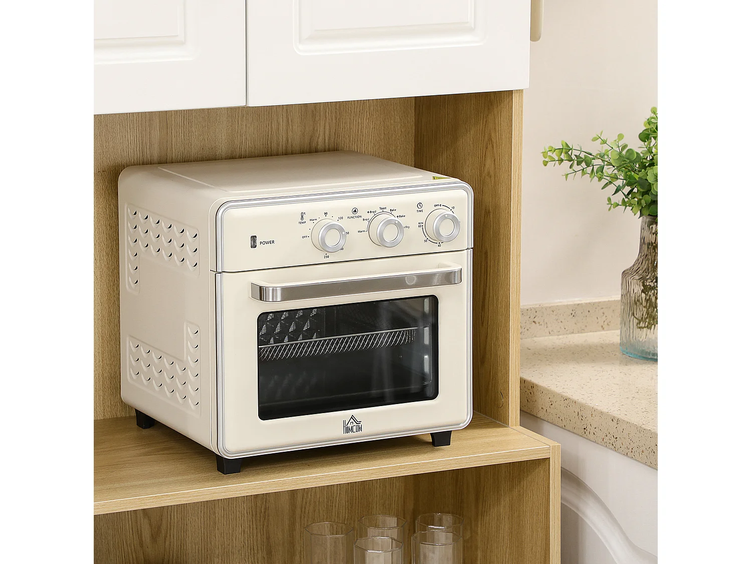 Mobile dispensa alto con armadietti e ripiano aperto