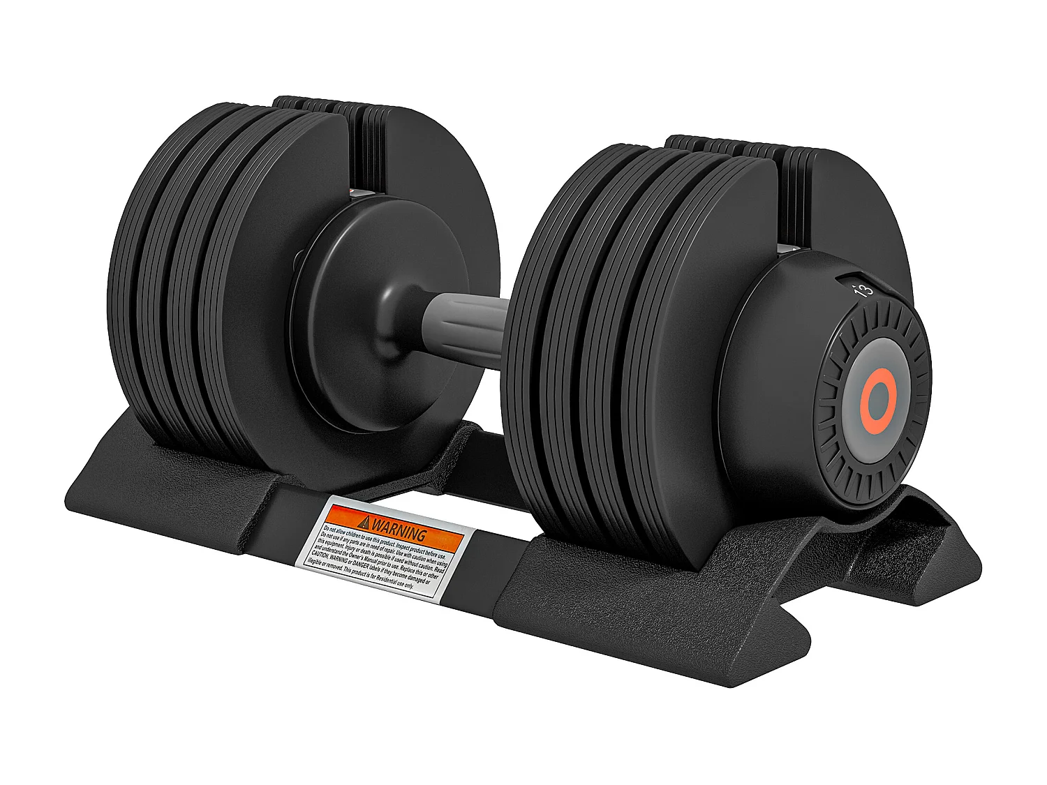 Set pesi regolabili in acciaio e abs 7/13/18/24 kg con base nero