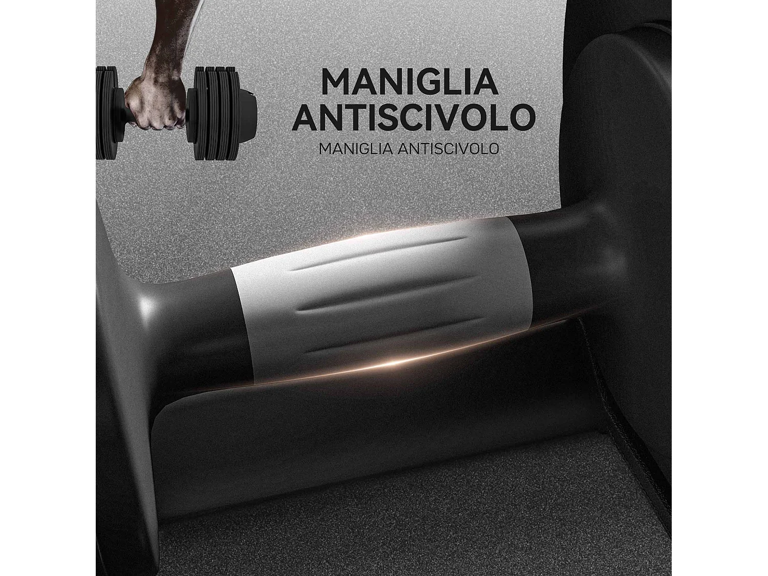 Set pesi regolabili in acciaio e abs 7/13/18/24 kg con base nero