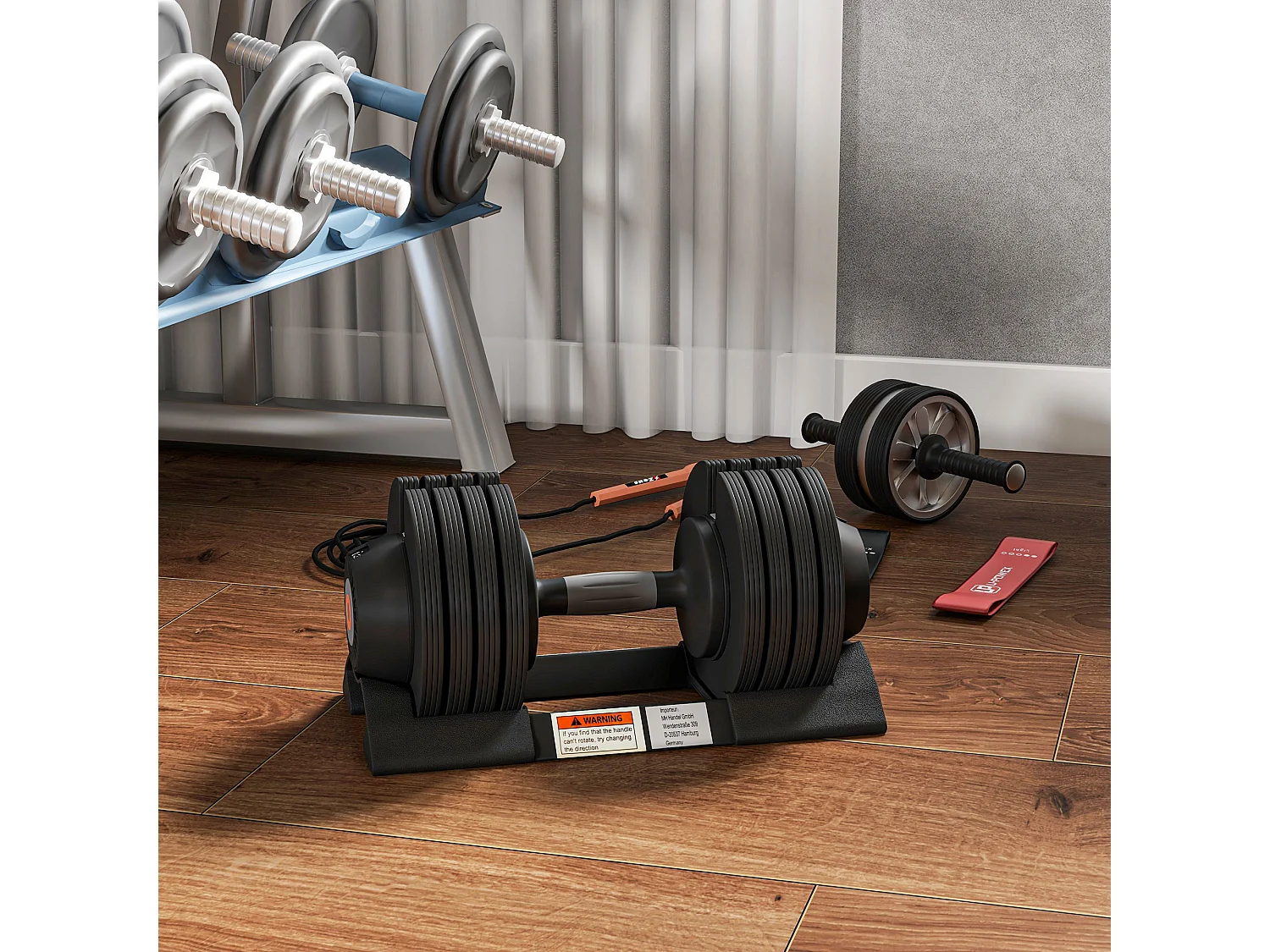 Set pesi regolabili in acciaio e abs 7/13/18/24 kg con base nero