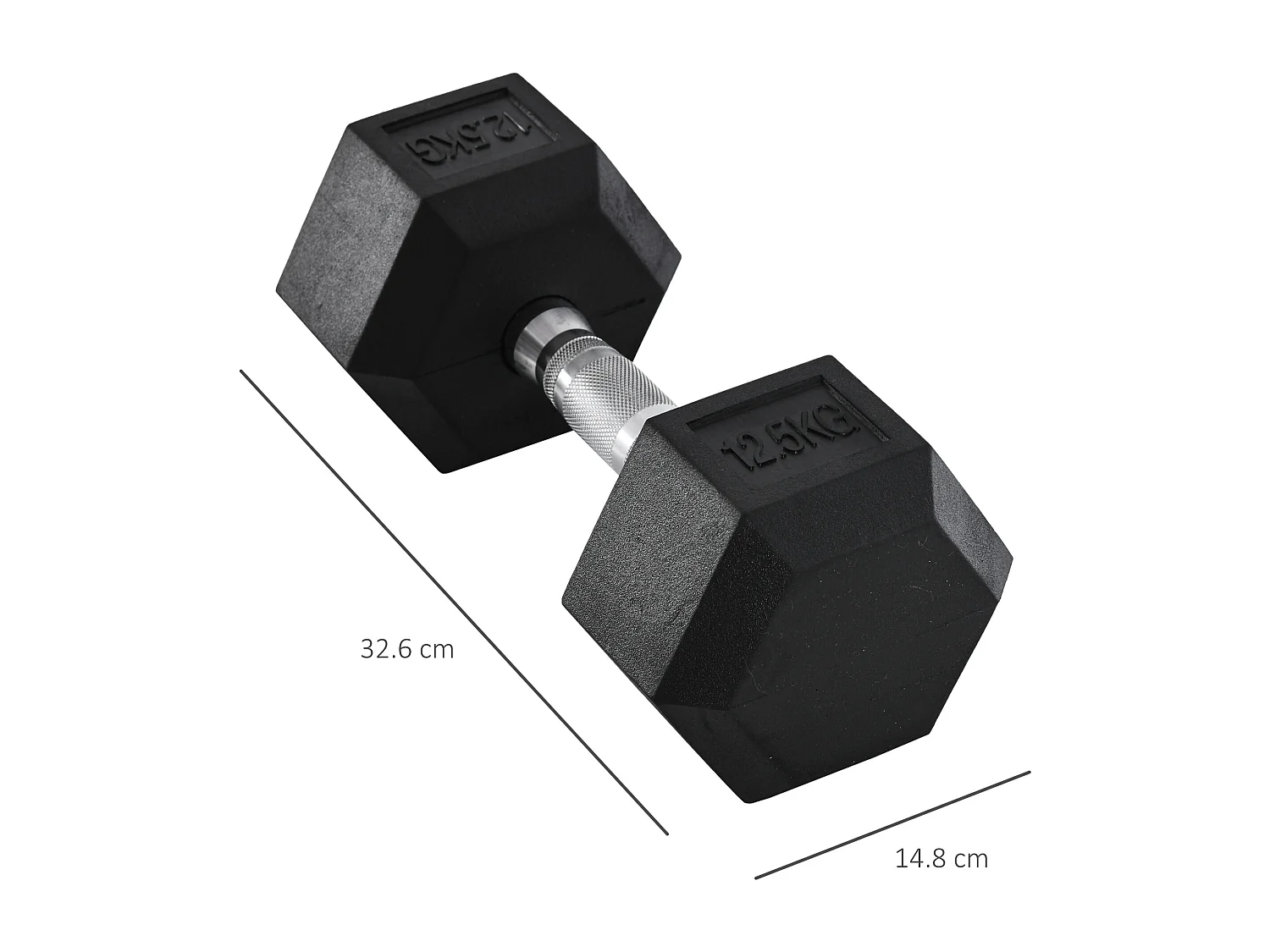Manubrio da 12.5kg esagonale con impugnatura antiscivolo