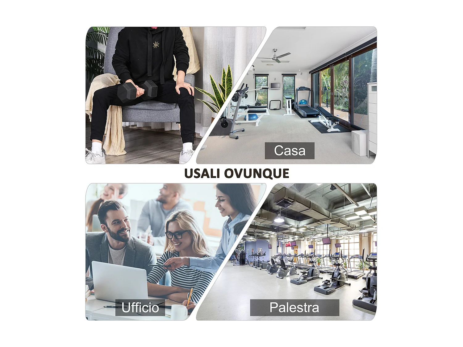 Manubrio da 12.5kg esagonale con impugnatura antiscivolo