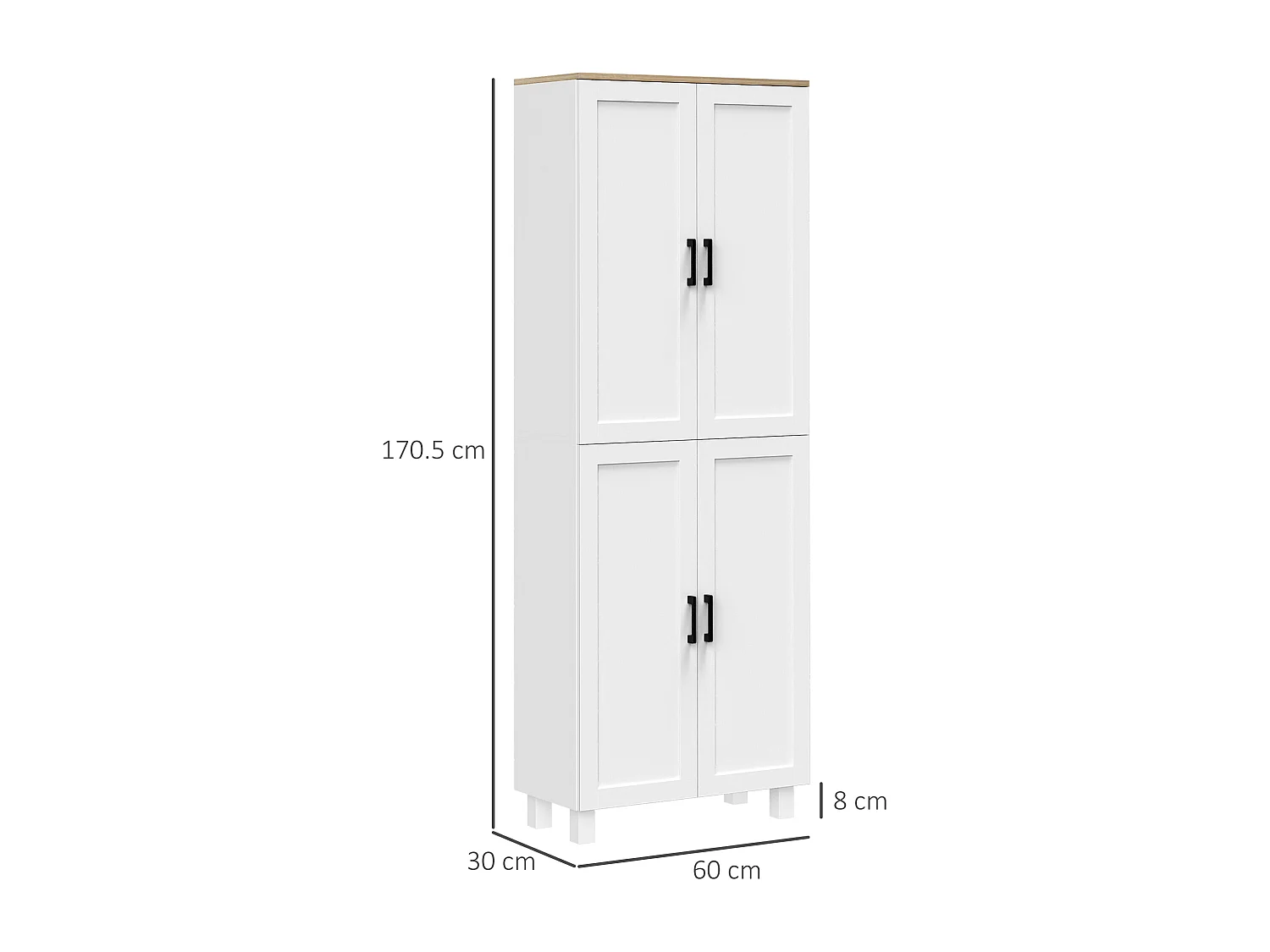 Mobile dispensa da cucina e sala da pranzo credenza cucina con 5 ripiani regolabili