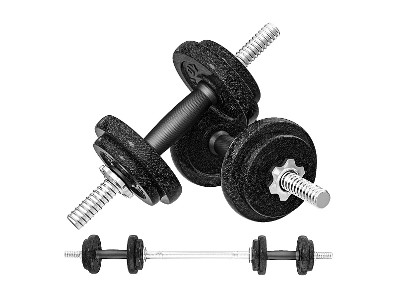 Set bilanciere 20kg regolabile e antiscivolo con 8 dischi pesi