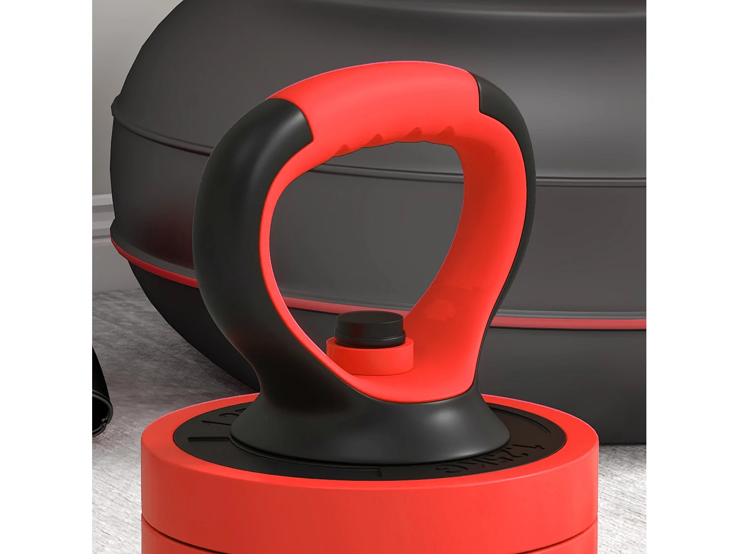 Set pesi 4 in 1 da 20kg con kettlebell manubri e bilanciere rosso