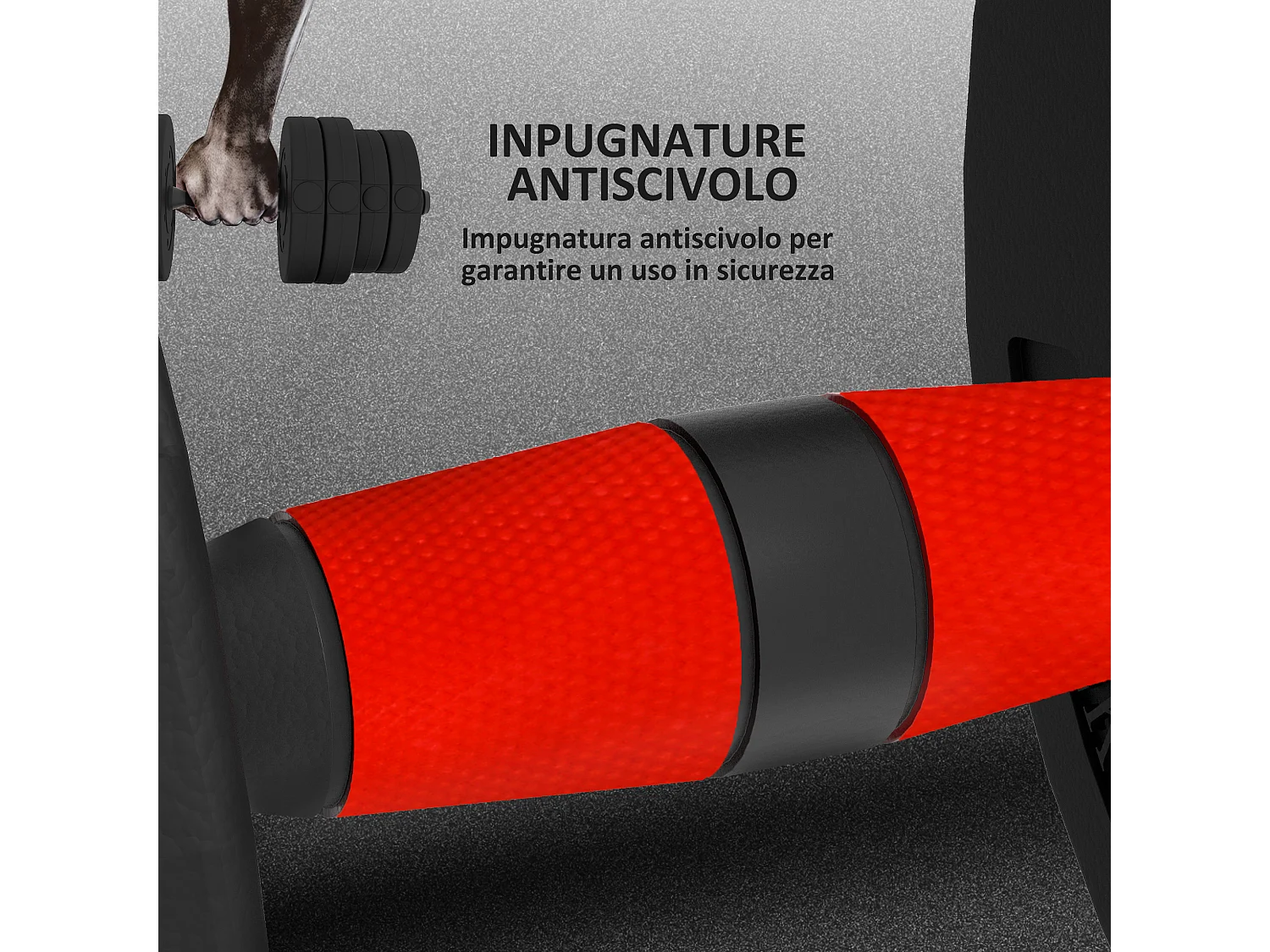 Set 2 manubri con 16 dischi pesi da 30 kg totali e connettore nero