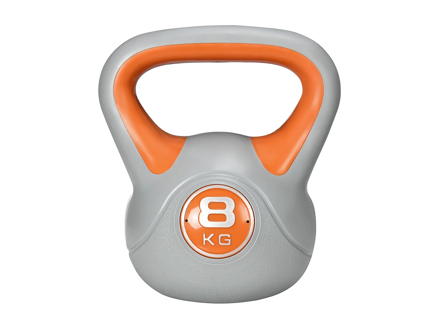 Kettlebell 8kg arancione in pu con base piatta e impugnatura