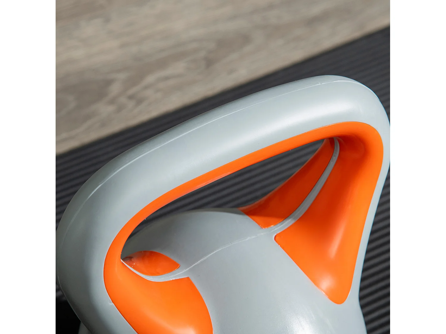 Kettlebell 8kg arancione in pu con base piatta e impugnatura