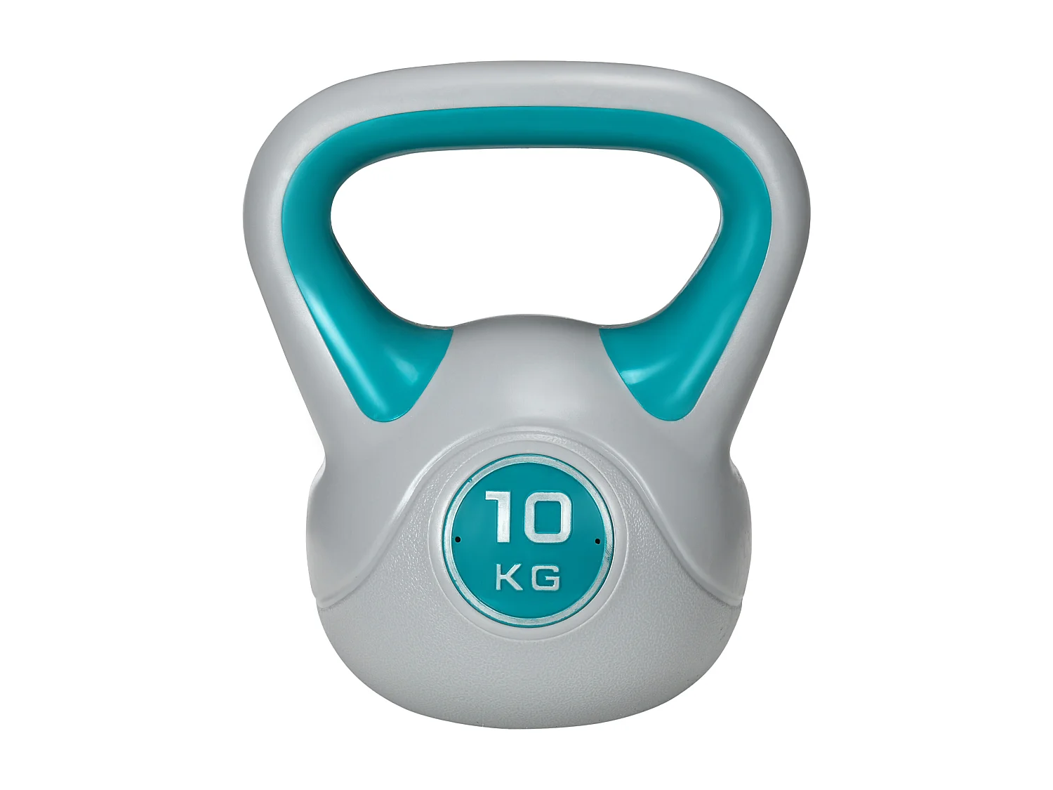 Kettlebell 10kg verde in pu con base piatta e impugnatura