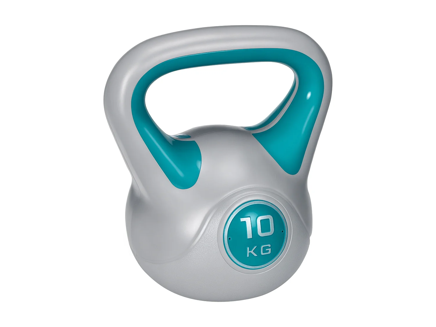 Kettlebell 10kg verde in pu con base piatta e impugnatura