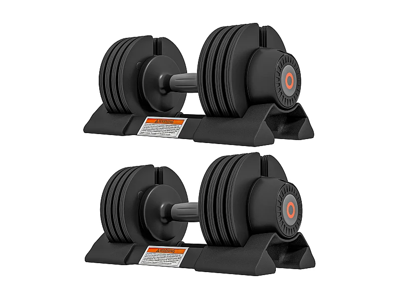 Set 2 pesi regolabili in acciaio e abs con spazio porta manubri nero