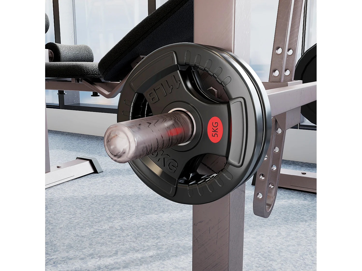 Set di dischi pesi 2x5 kg con foro da 5 cm e 3 impugnature