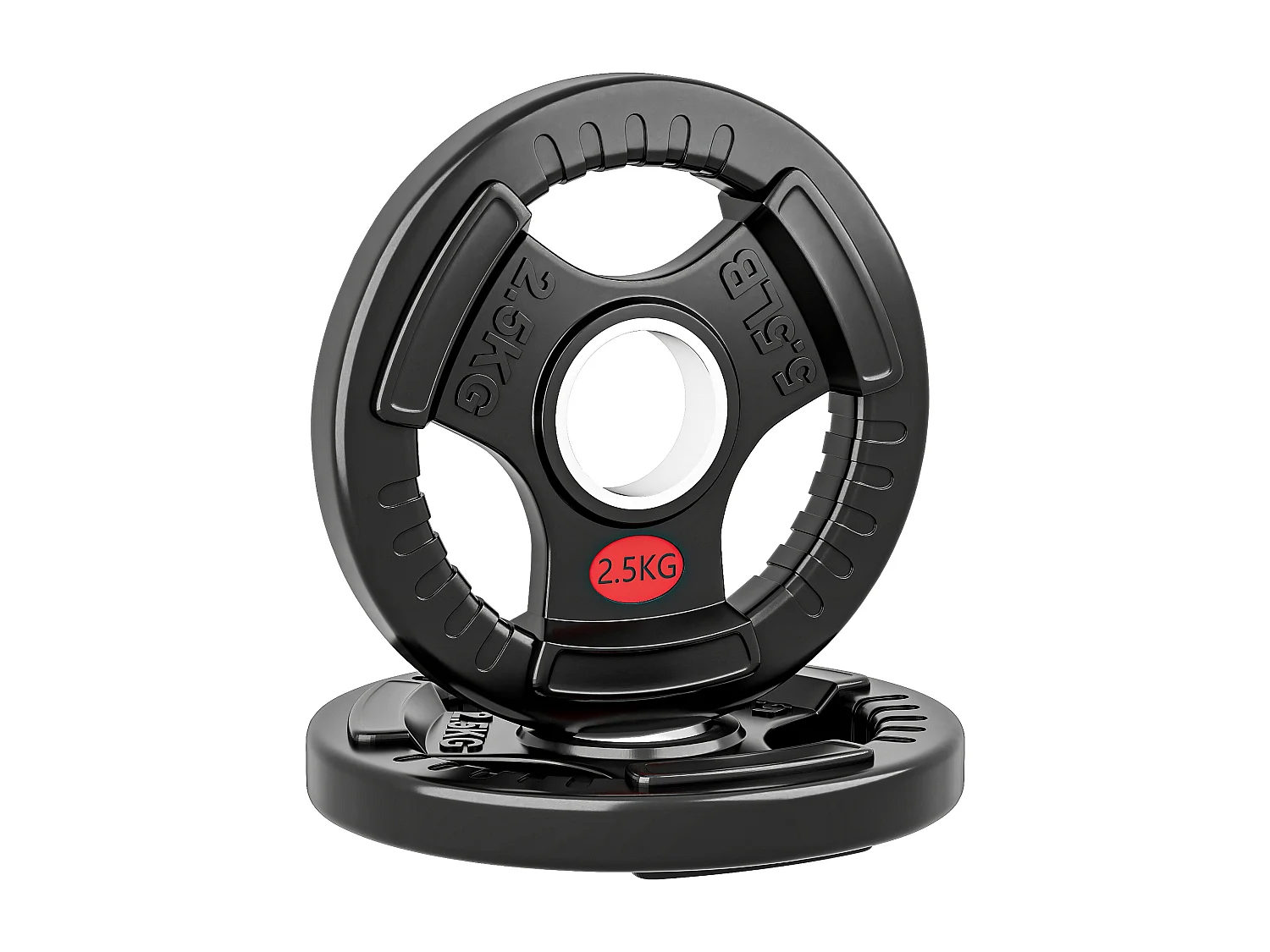 Set di dischi pesi 2x2.5 kg con foro da 5 cm e 3 impugnature