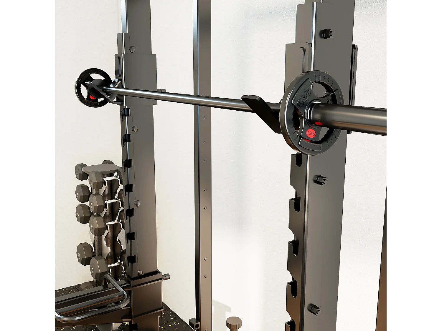 Set di dischi pesi 2x2.5 kg con foro da 5 cm e 3 impugnature