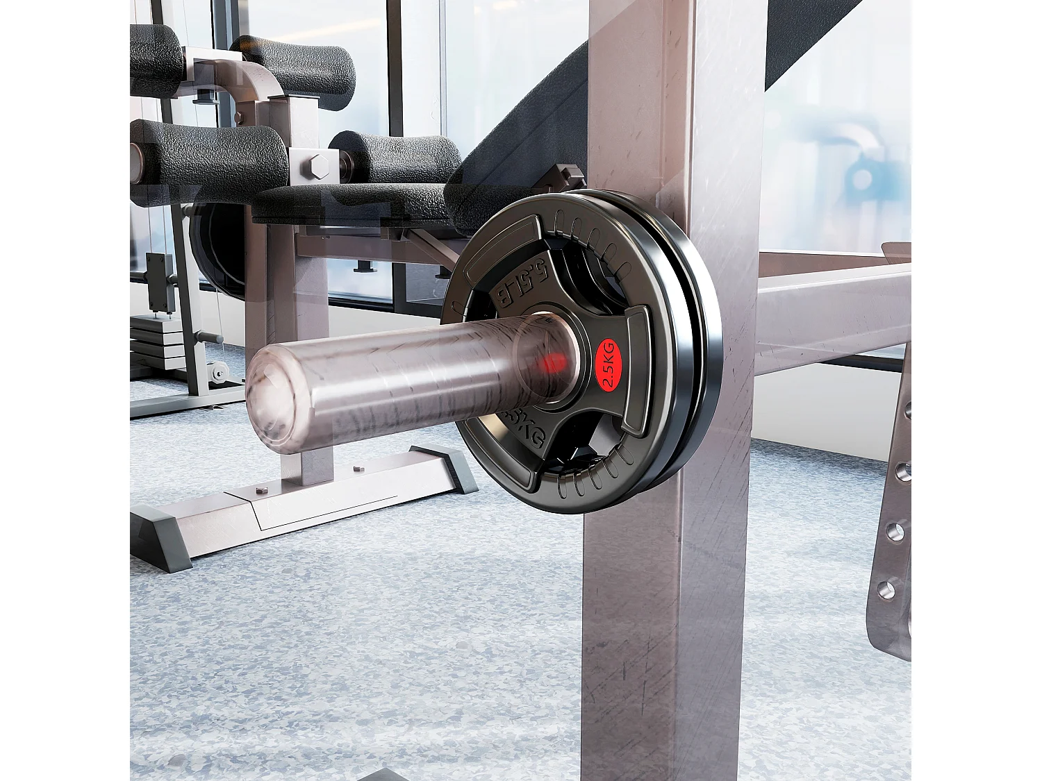 Set di dischi pesi 2x2.5 kg con foro da 5 cm e 3 impugnature