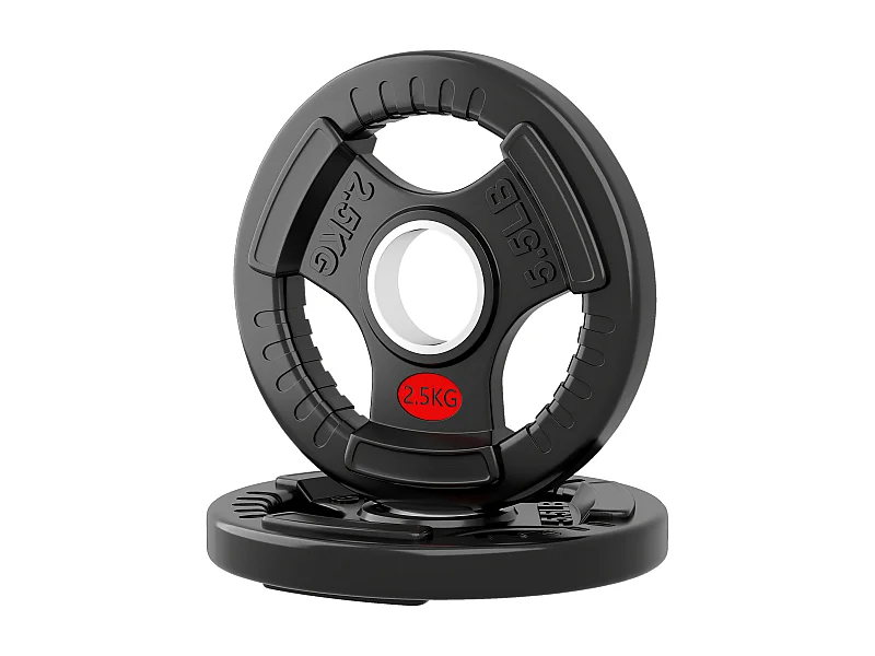 Set di dischi pesi 2x2.5 kg con foro da 5 cm e 3 impugnature