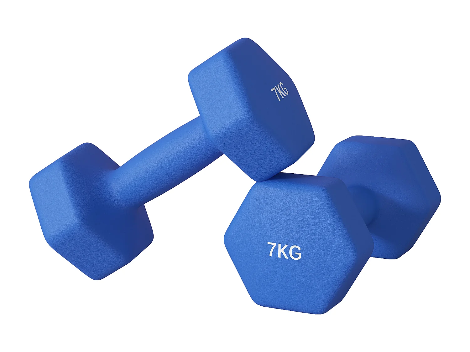 Set 2 manubri esagonali da 2x7kg in metallo e plastica blu