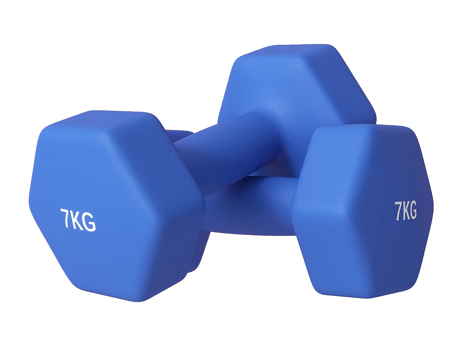 Set 2 manubri esagonali da 2x7kg in metallo e plastica blu