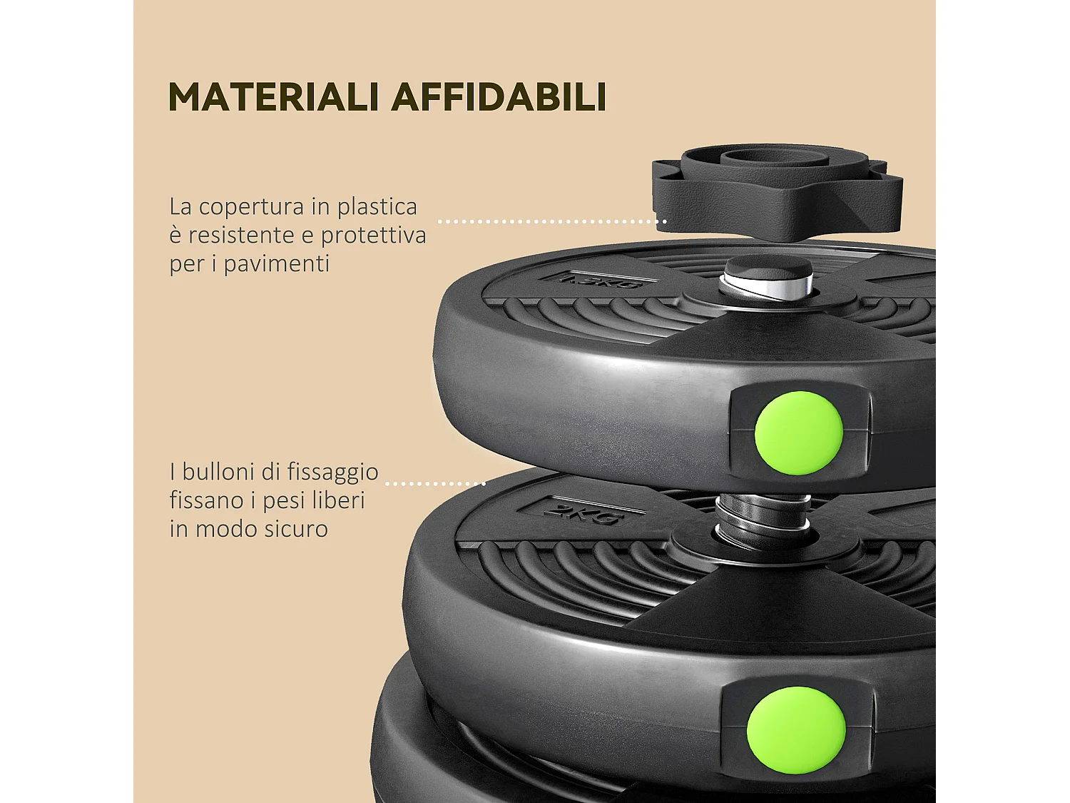 Set 2 in 1 con 2 manubri convertibili in bilanciere da 30kg