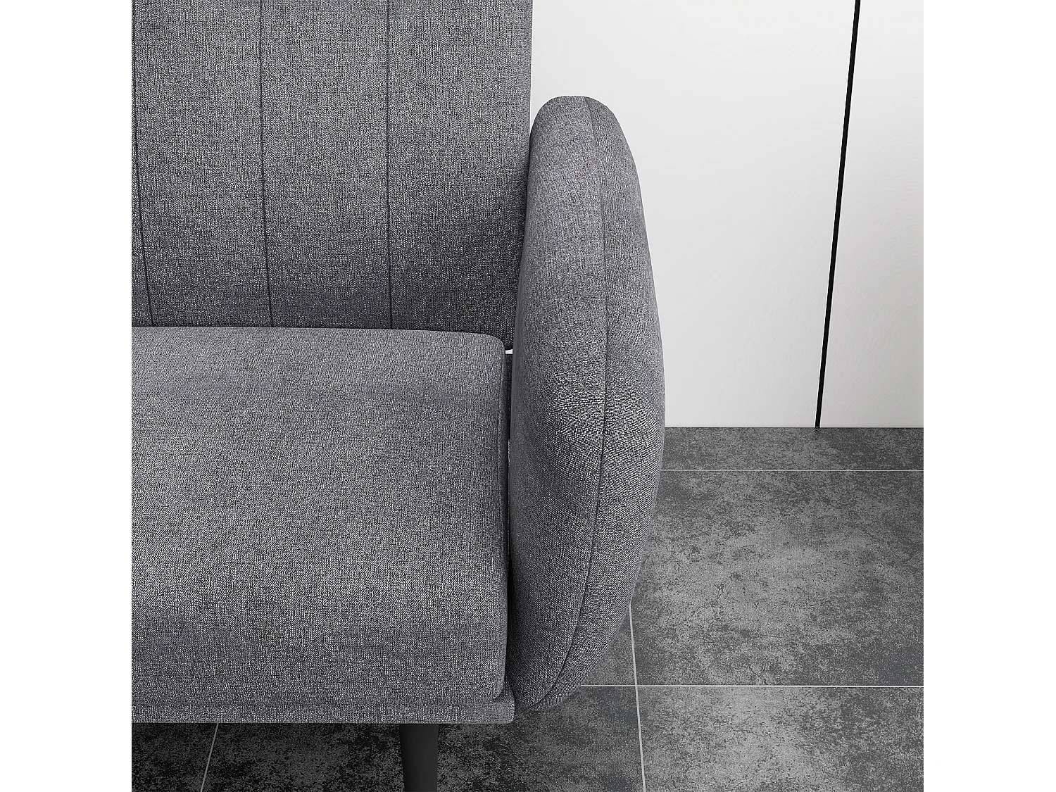 Divano letto 3 posti con schienale reclinabile a 3 livelli in tessuto