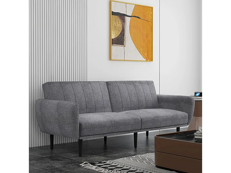 Divano letto 3 posti con schienale reclinabile a 3 livelli in tessuto