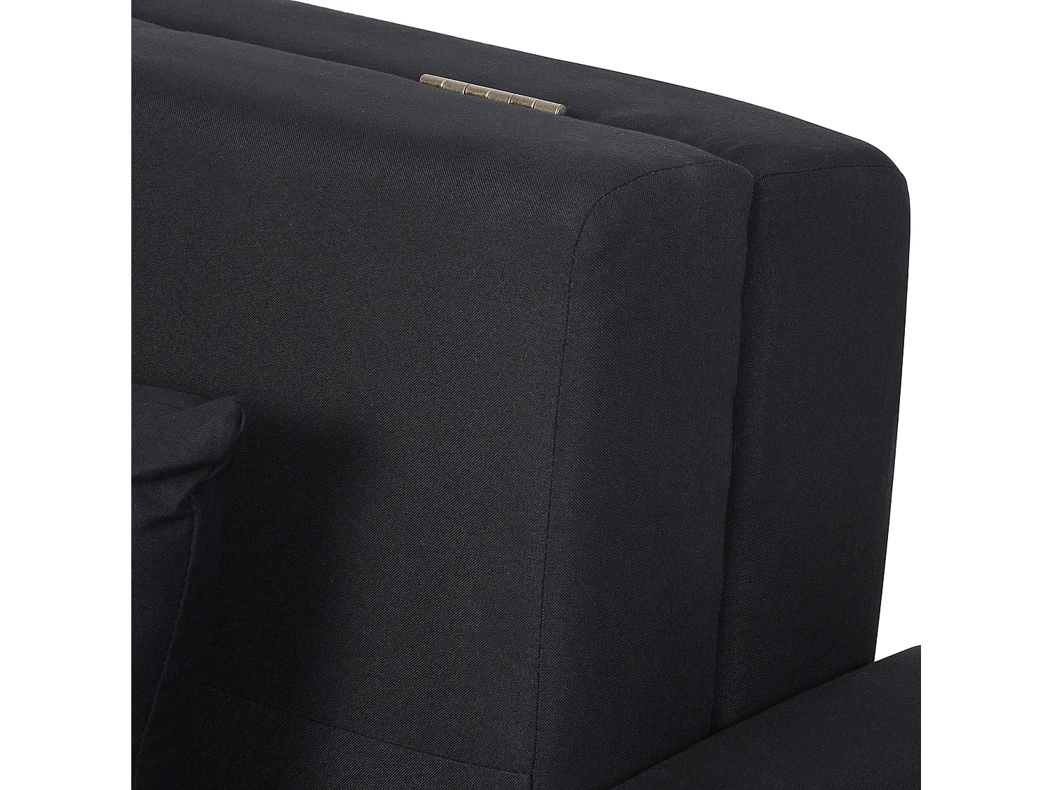 Divano letto 2 posti in policotone con spazio portaoggetti nero