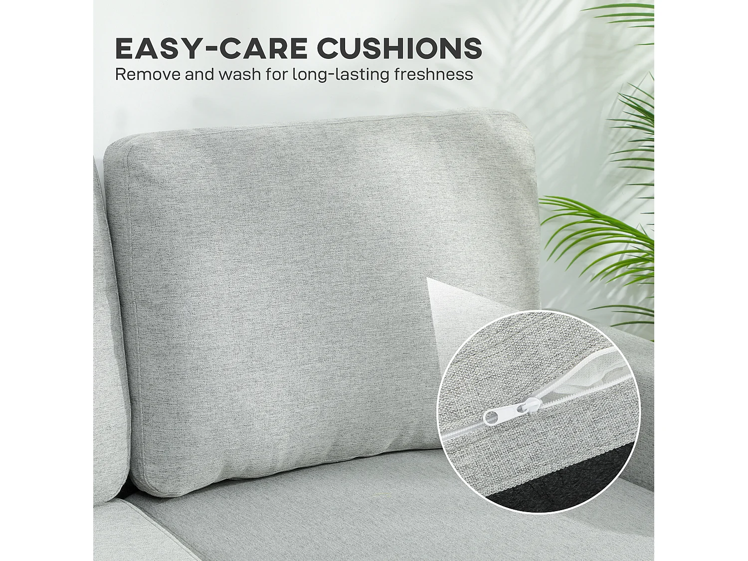 Divano Letto 3 posti con chaise e spazio contenitore grigio e nero