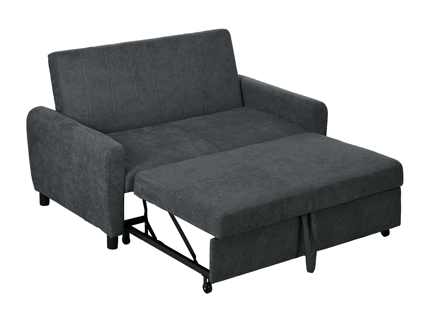 Divano letto clic clac con schienale regolabile 148x87x88 cm grigio