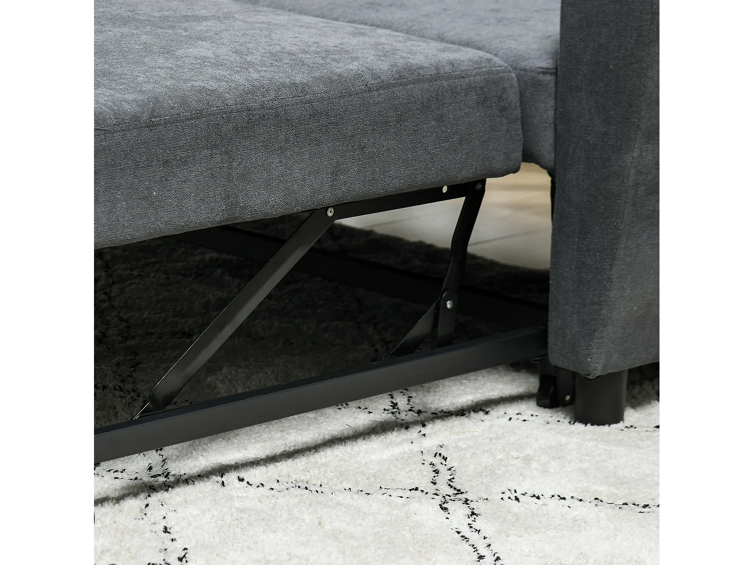 Divano letto clic clac con schienale regolabile 148x87x88 cm grigio