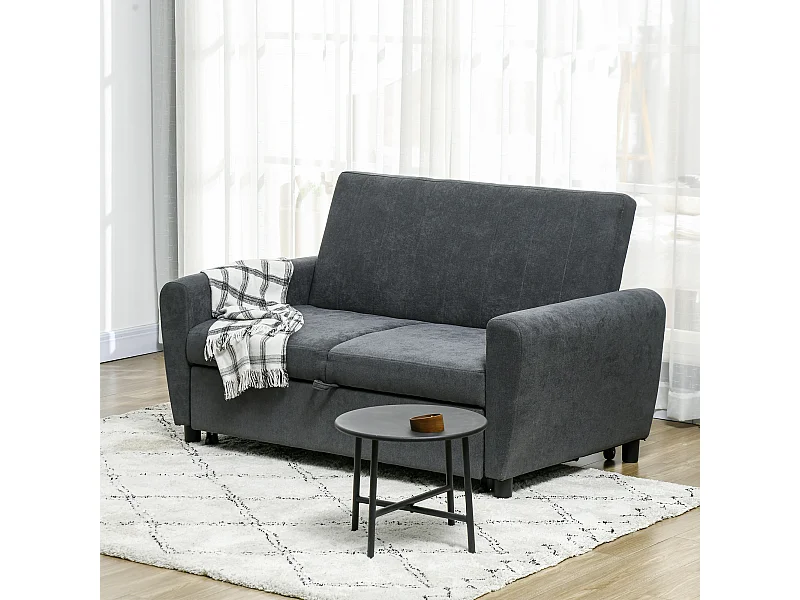 Divano letto clic clac con schienale regolabile 148x87x88 cm grigio