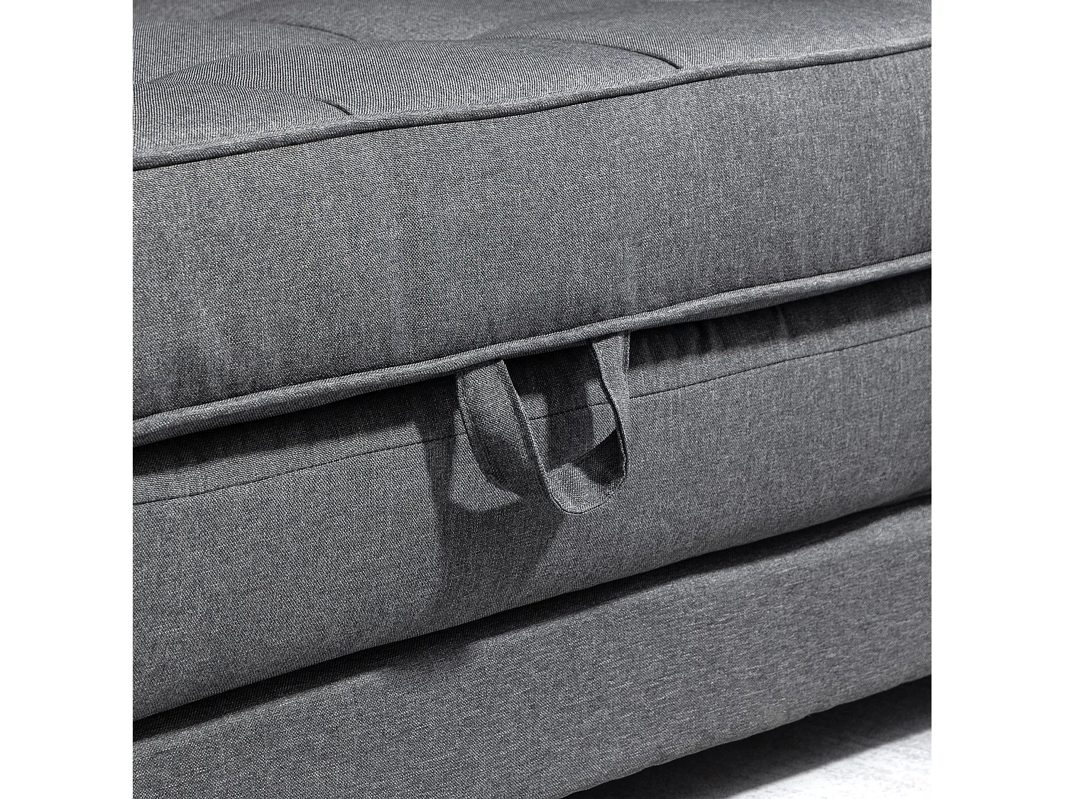 Divano letto 2 posti 151x75x85 cm in tessuto grigio