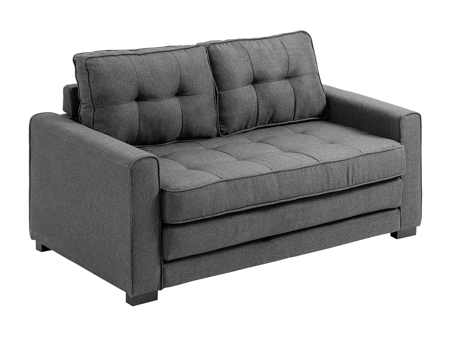 Divano letto 2 posti 151x75x85 cm in tessuto grigio