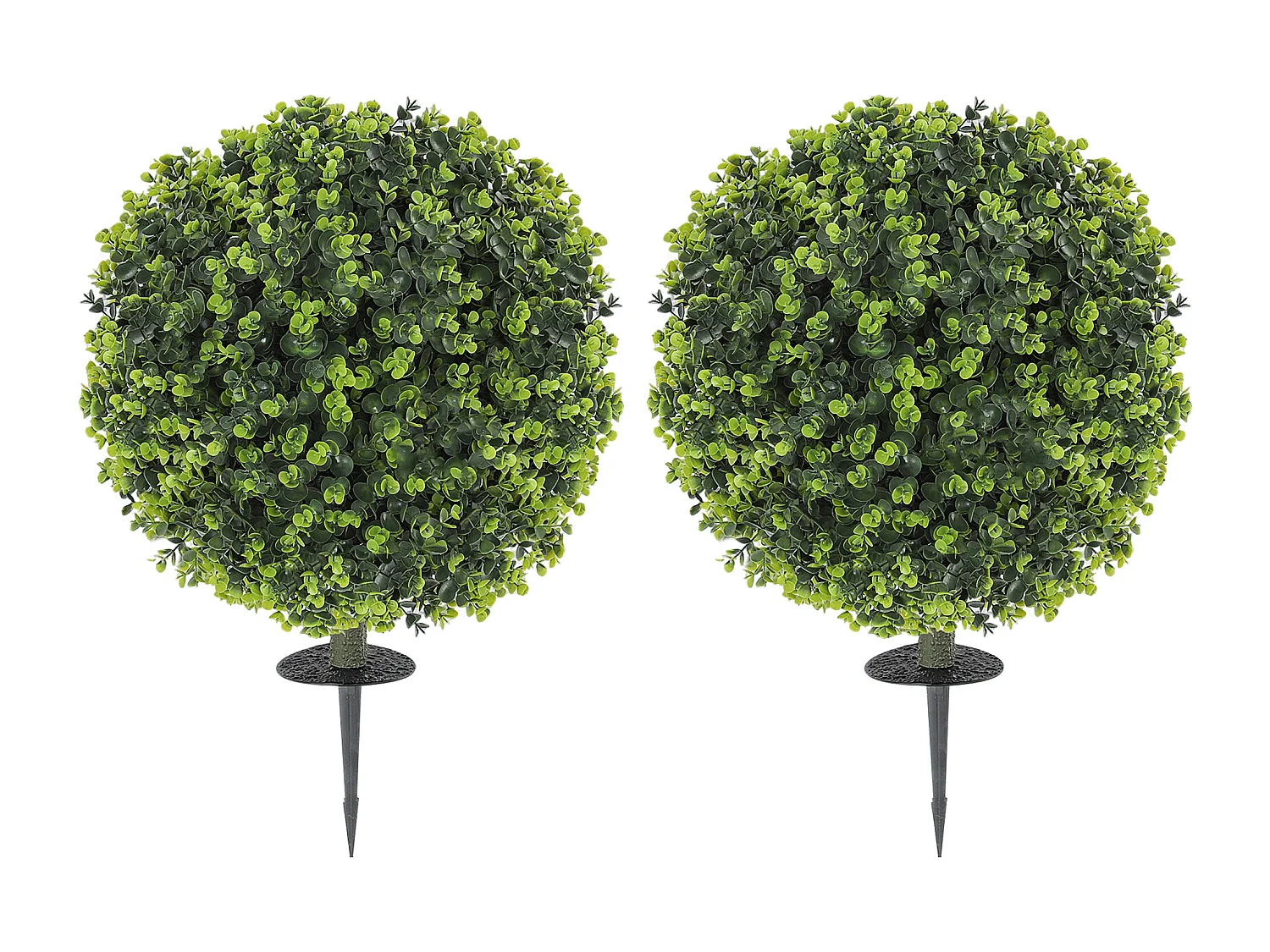 Set 2 piante finte di bosso 40 cm con picchetto da interno ed esterno